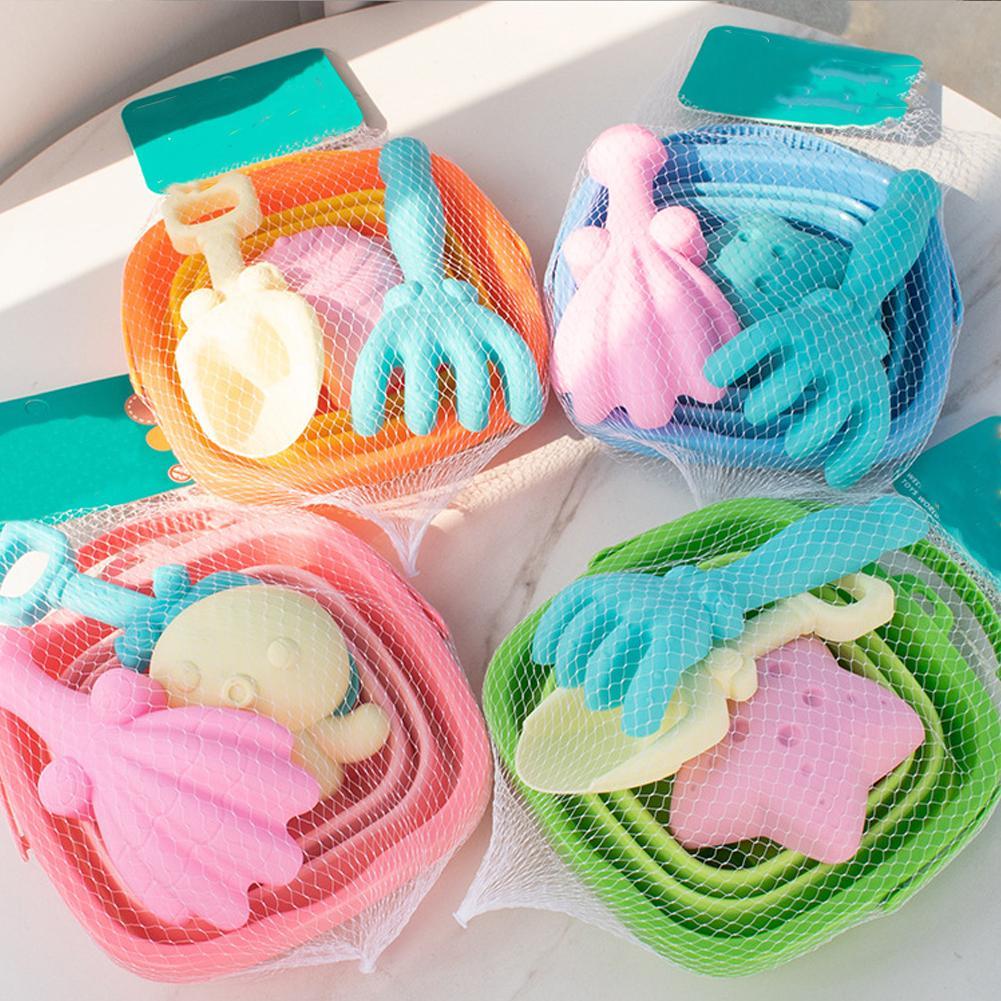 Kinetic Sand Mold - Folding Bucket Summer Beach Toys For