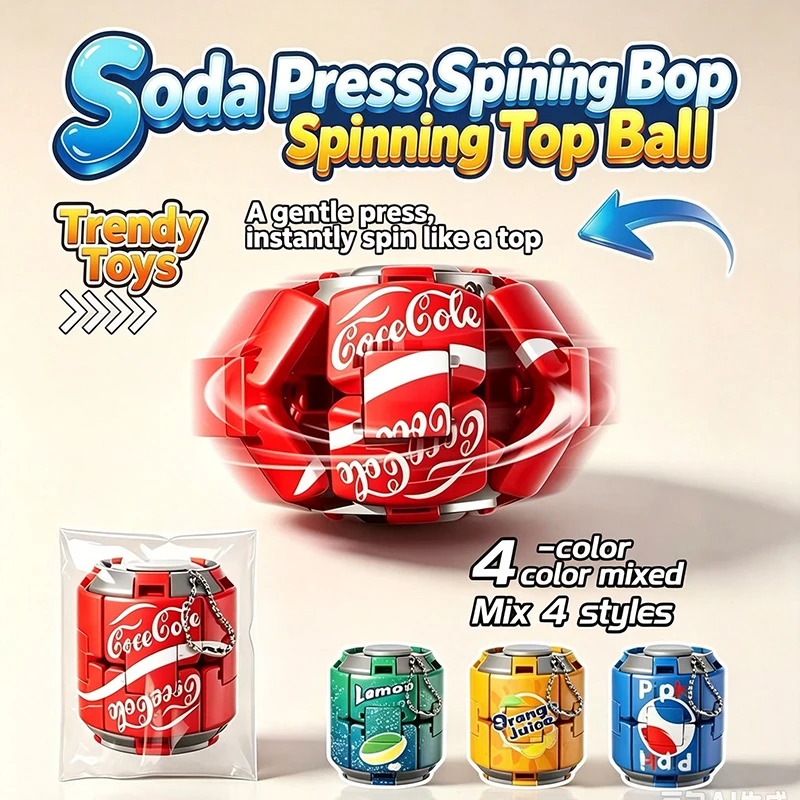 Spin Top Gyro Toy - Soda Can Press Spinning Top Fidget