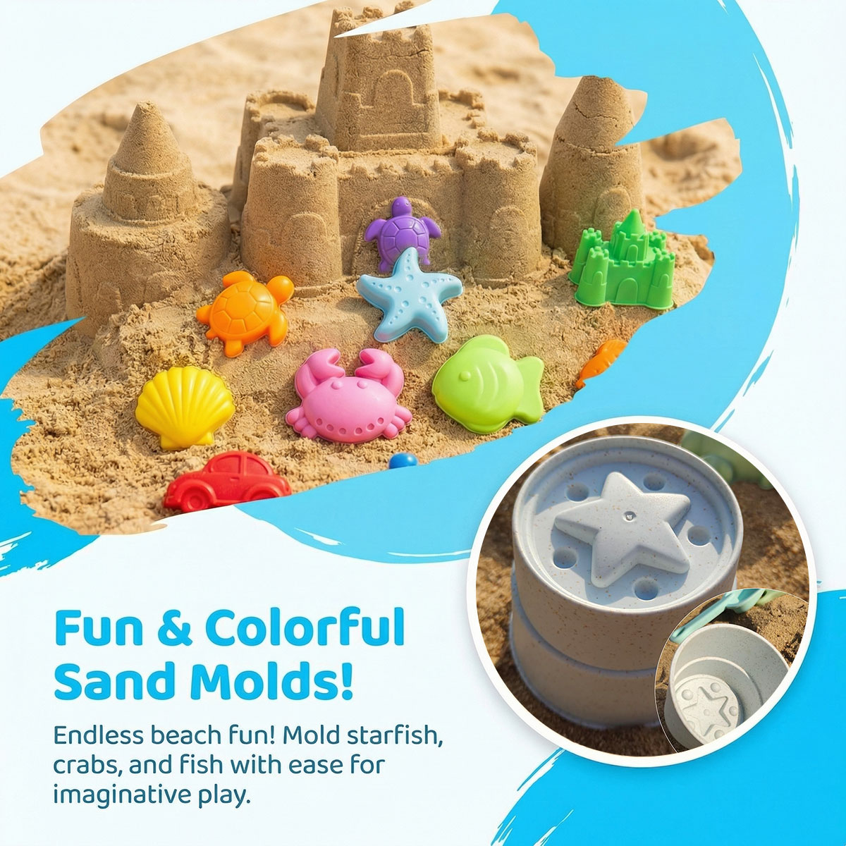 Kinetic Sand Mold - Small Creative Beach Mold Set Children