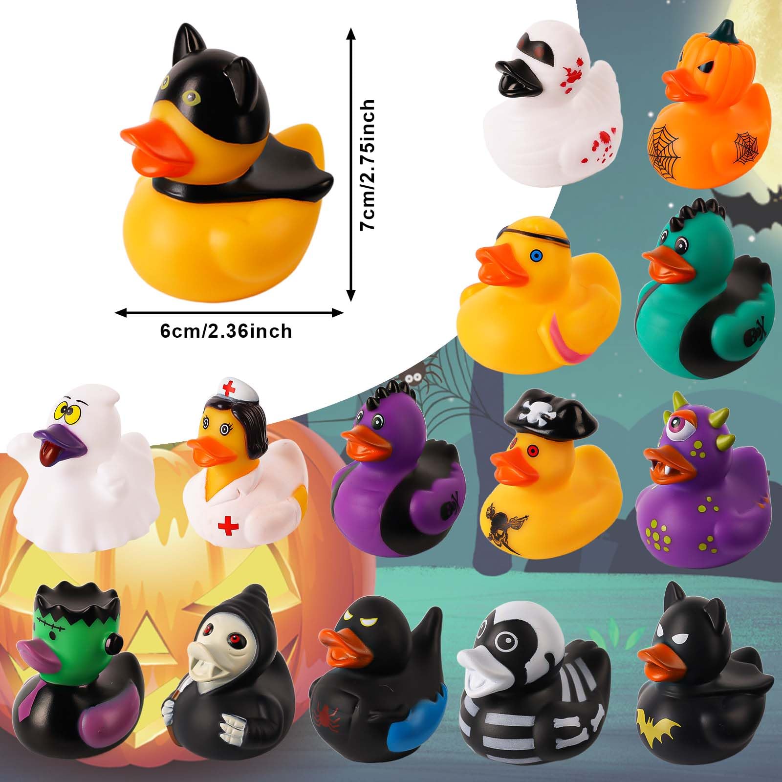 12/24/36PC Halloween Rubber Du - Rubber Duck Bath recension och pris