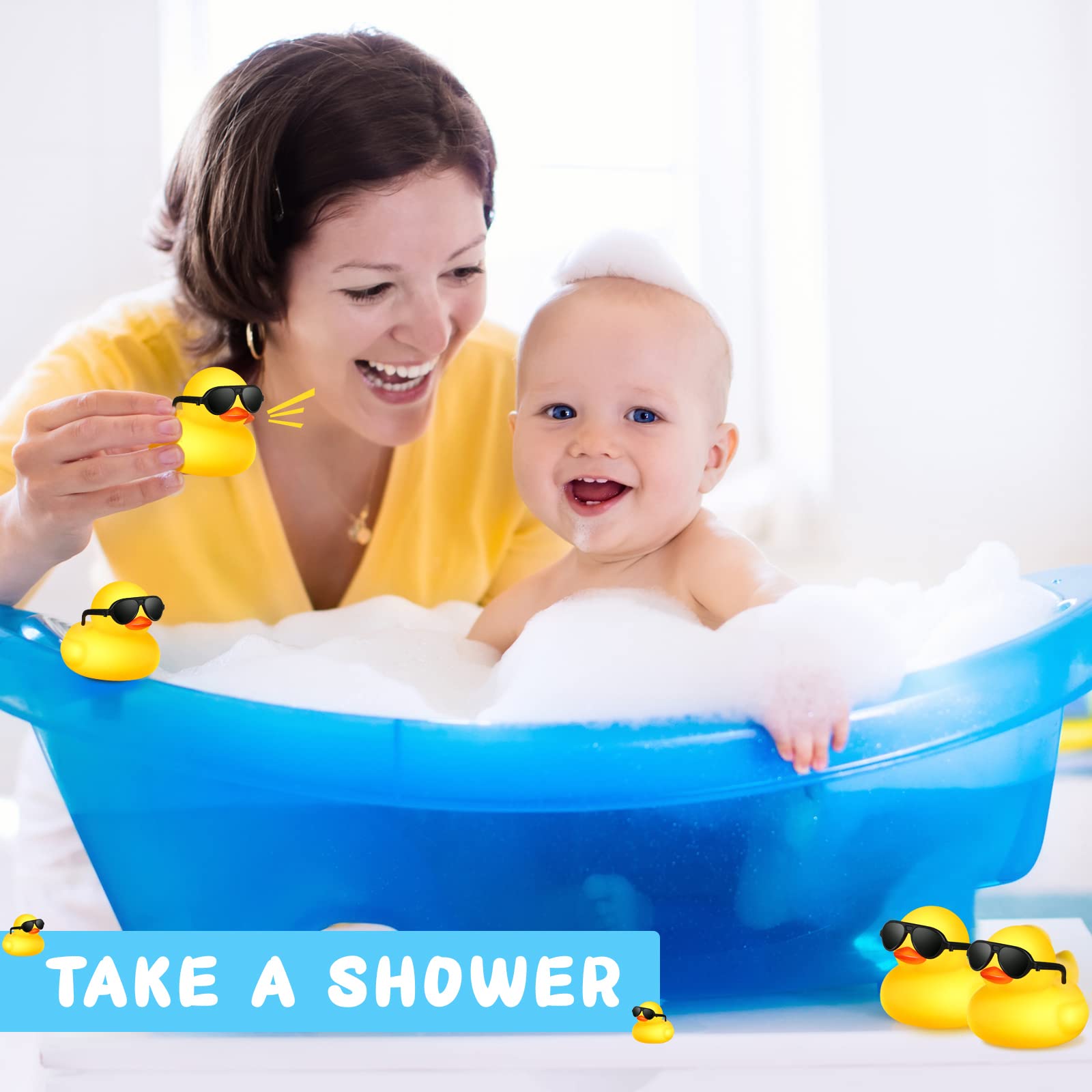 1-100pcs Yellow Mini Rubber Du - Rubber Duck Bath recension och pris